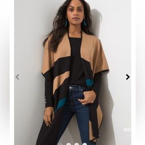 Chico’s Asymmetrical Colorblock Sweater Ruana